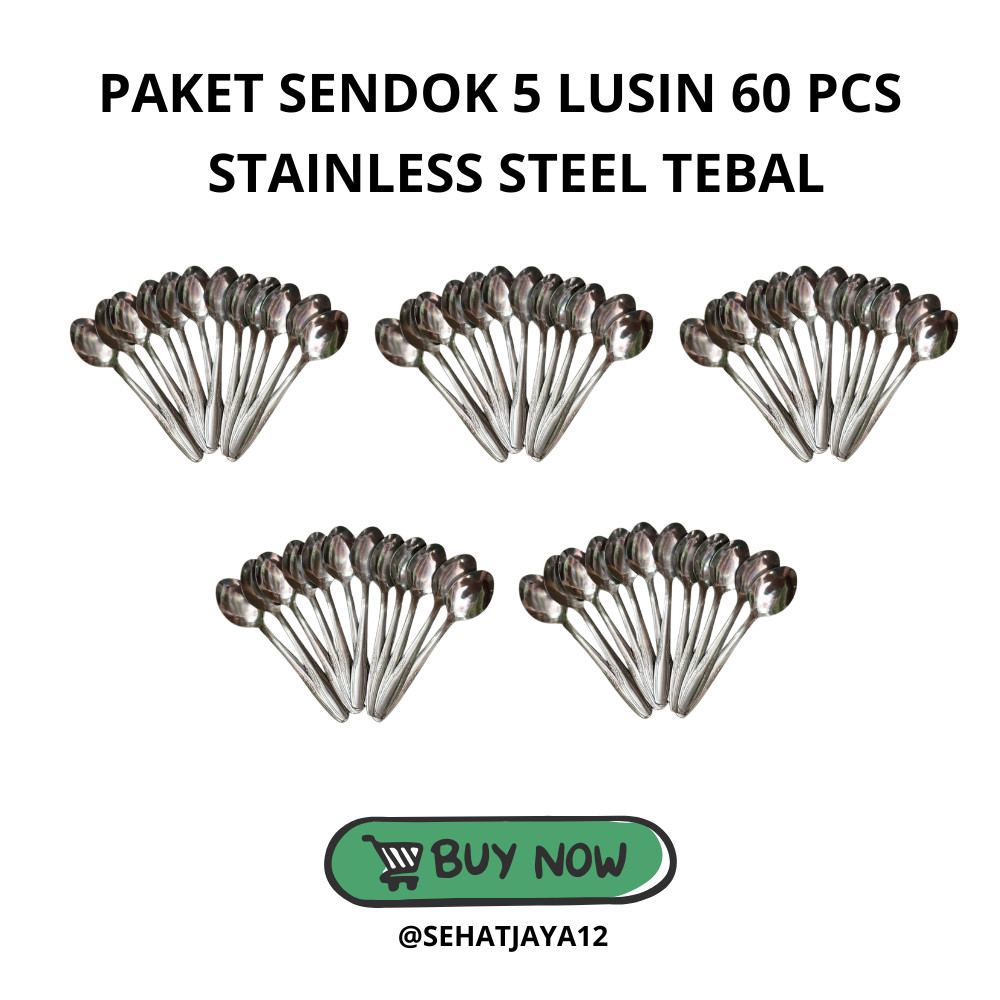 Paket Sendok & Garpu Stainless 5 Lusin (60 pcs)