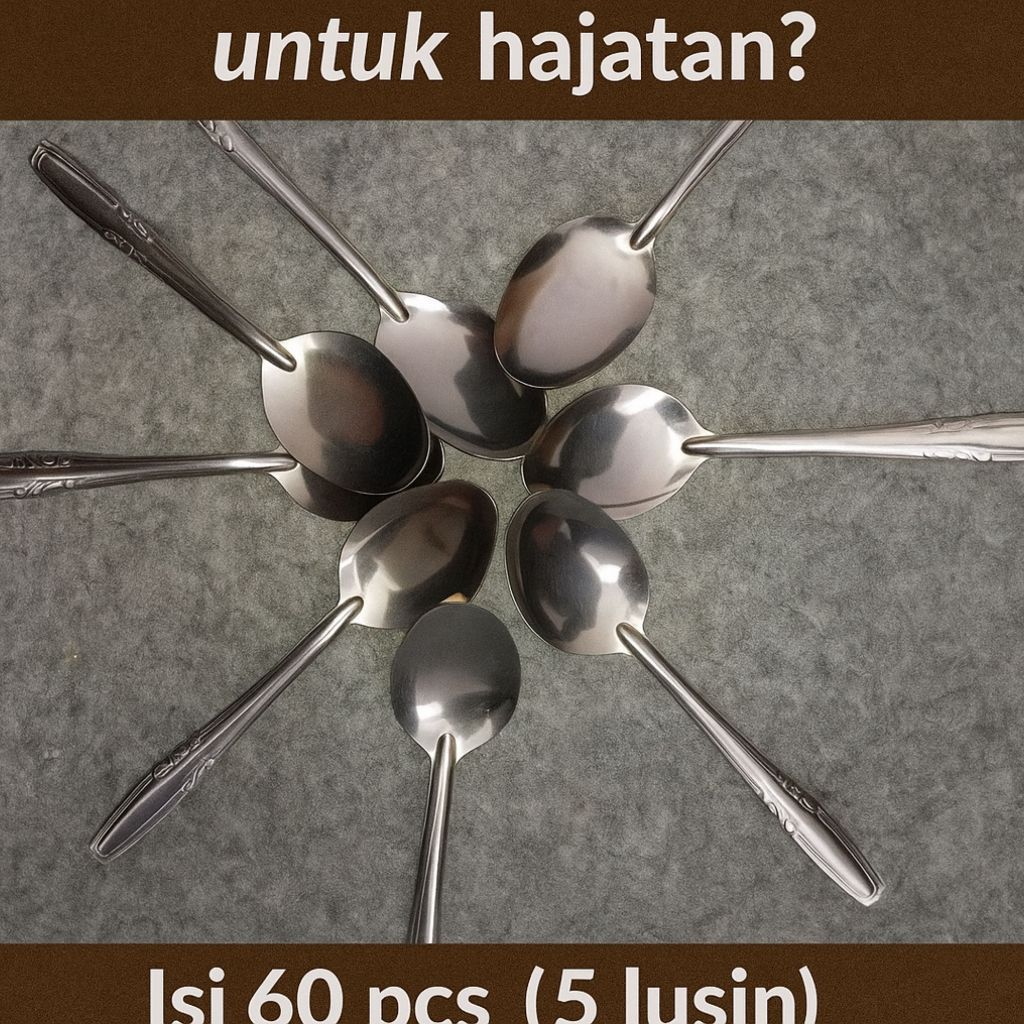 Sendok Makan Stainless 5 Lusin (60 pcs) untuk Hajatan - foto 6