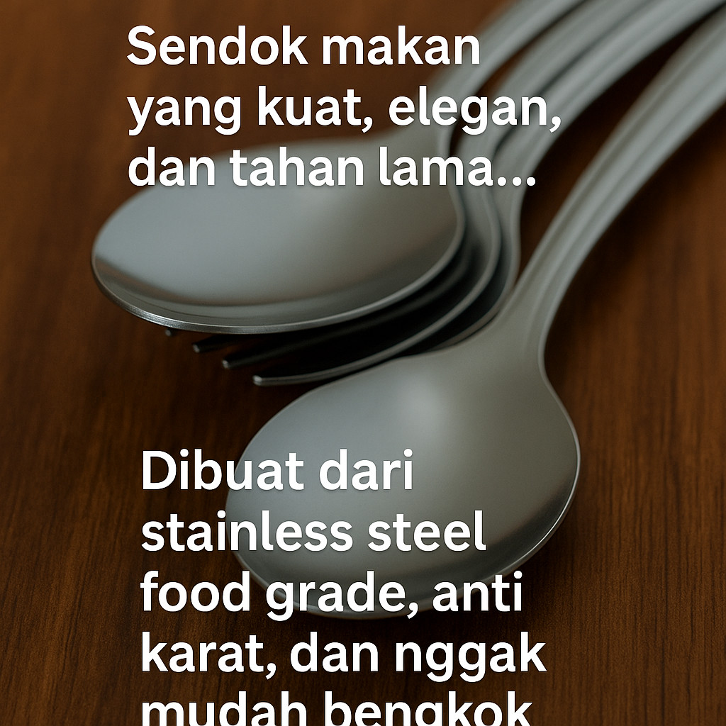 Paket Sendok & Garpu Stainless 5 Lusin (60 pcs) - foto 2