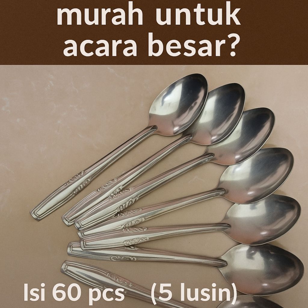 Sendok Makan Stainless 5 Lusin (60 pcs) untuk Hajatan - foto 4