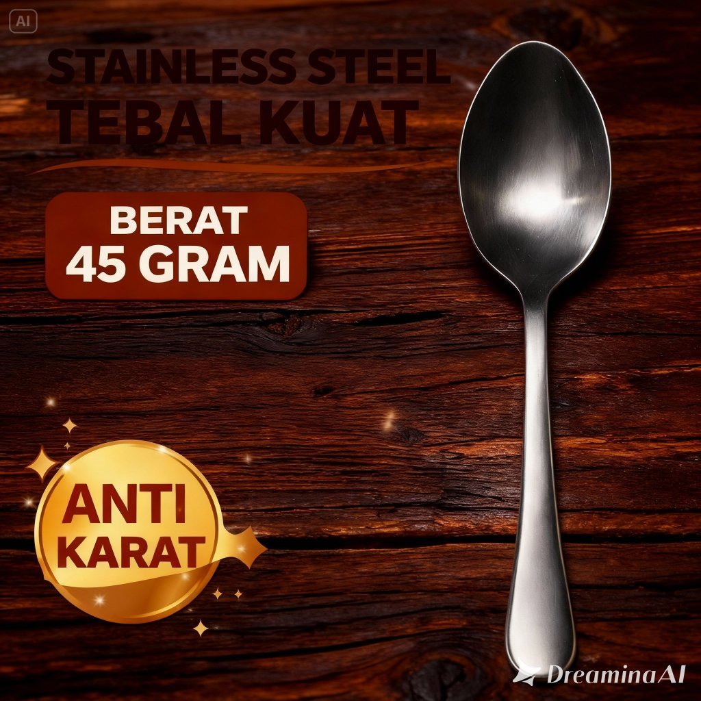 Sendok Makan Stainless Extra Tebal 45 gram (6/12 pcs) - foto 5