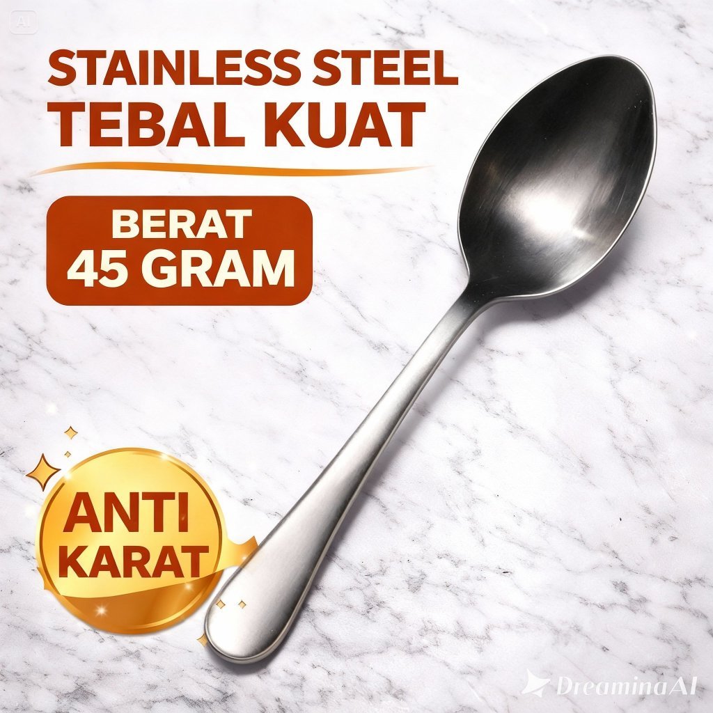 Sendok Makan Stainless Extra Tebal 45 gram (6/12 pcs) - foto 6